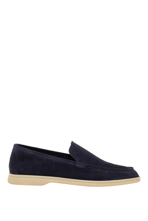 Cesare di Napoli men's blue loafers made of premium genuine suede 193681 - photo 1