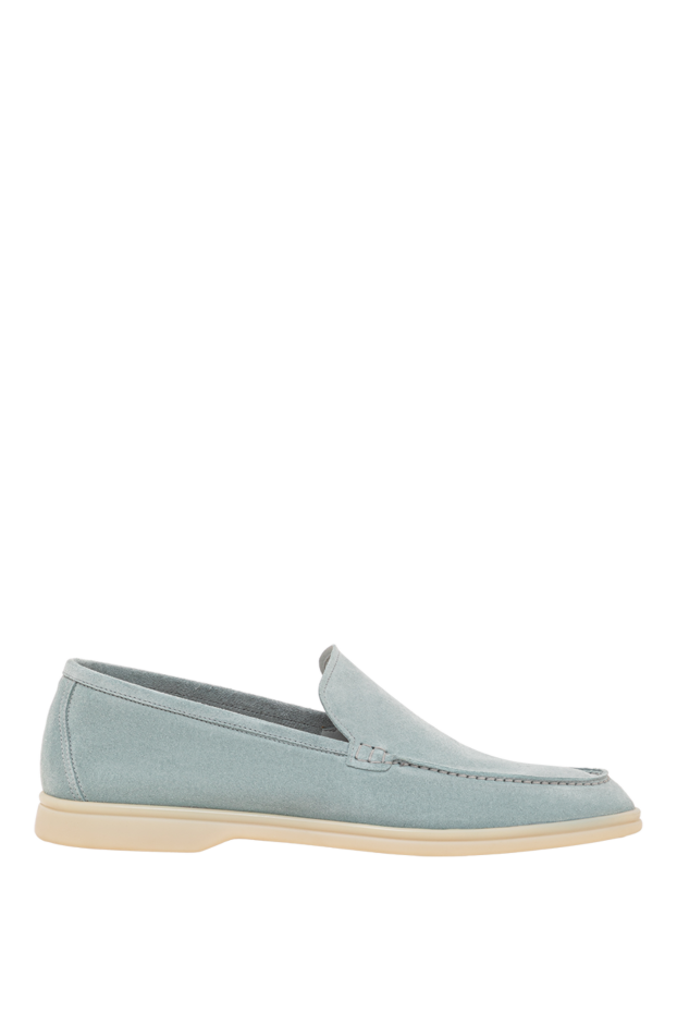 Cesare di Napoli green men's loafers made of genuine suede with a light flexible sole 193682 - photo 1
