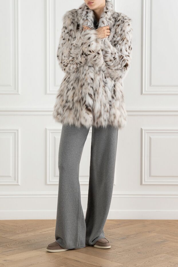 FG Furs premium-class women's fur coat made of rare and prized canadian lynx fur with a spotted pattern. 193688 - photo 1