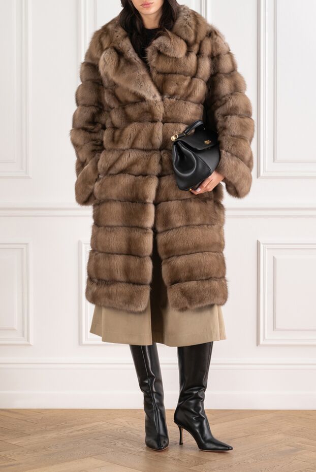 FG Furs women's brown fur coat made of natural sable fur 193692 - photo 2