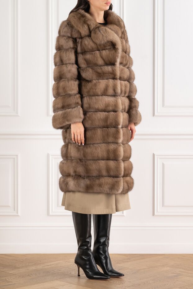 FG Furs women's brown fur coat made of natural sable fur 193692 - photo 3