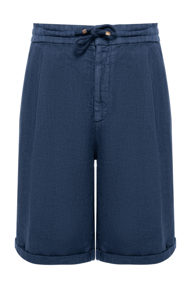 Brunello Cucinelli ерлерге арналған көк түсті зығырдан жасалған бермуд шорттары 193704 - фото 1