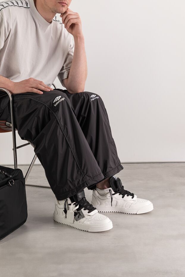 Off-White мужские высокие кроссовки off-court 3.0 из кожи со вставками из текстиля 193719 - фото 2
