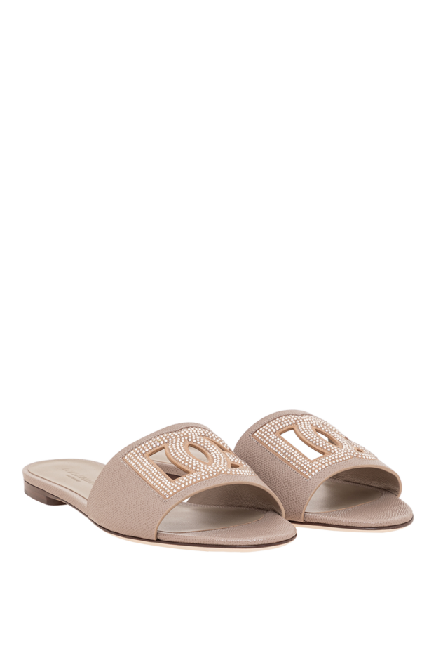 Dolce & Gabbana dg логотипі бар бежевый түсті былғары сырғанақтар 193736 - фото 3