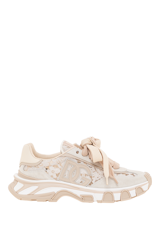 Dolce & Gabbana country road sneakers in exquisite taormina lace in cream 193737 - photo 1