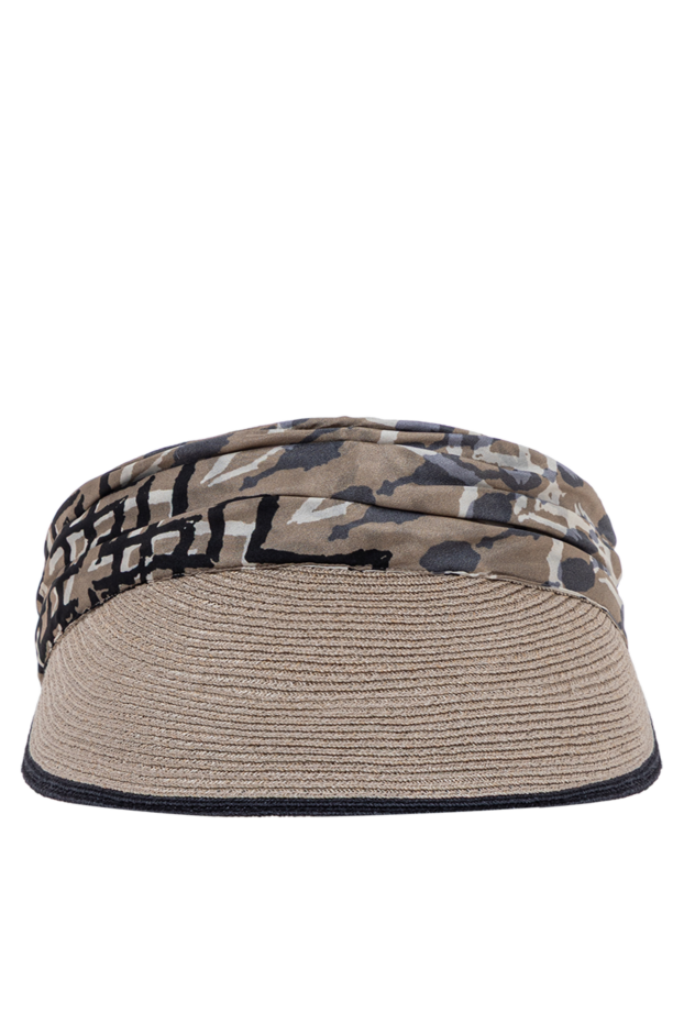 Brunello Cucinelli women's beige sun visor with contrasting dark piping 193755 - photo 1