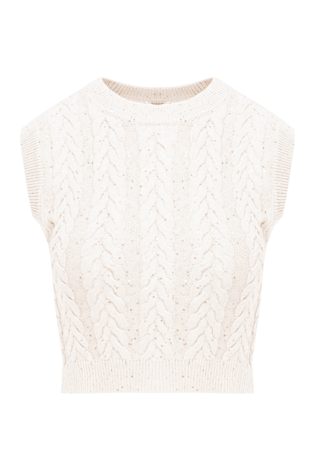 Brunello Cucinelli women's sleeveless crop top with traditional cable pattern 193765 - photo 1