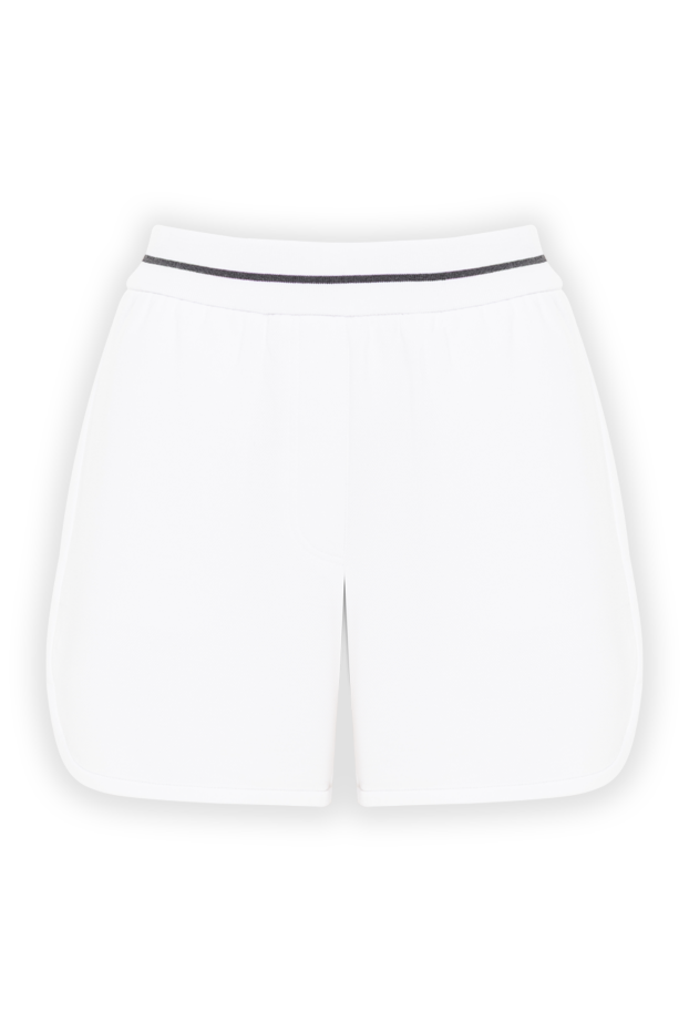 Brunello Cucinelli women's white high-waisted cotton shorts 193775 - photo 1