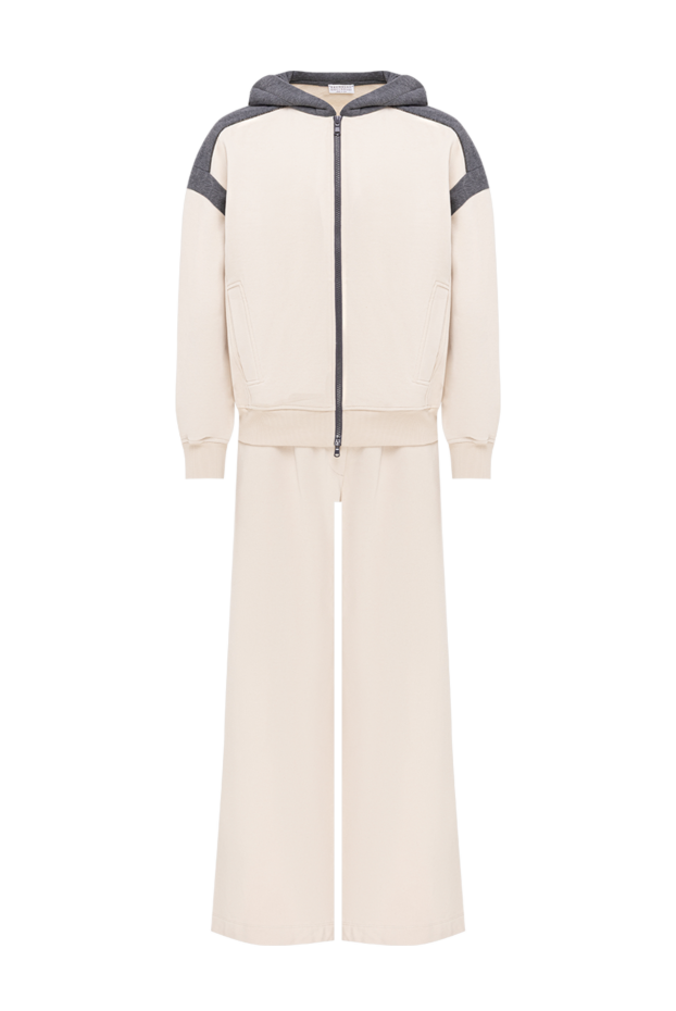 Brunello Cucinelli women's sporty knitted suit with a zipper and a hood 193781 - photo 1