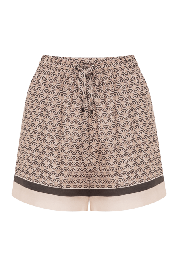 Brunello Cucinelli beige silk shorts with geometric print 193794 - photo 1