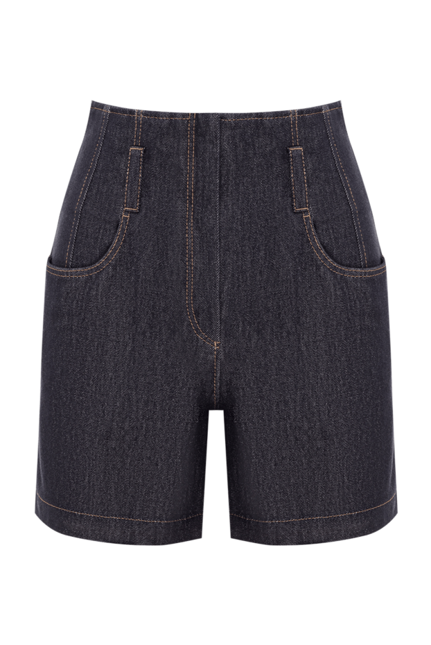 Brunello Cucinelli women's high-waist denim shorts with distinctive contrast stitching 193797 - photo 1