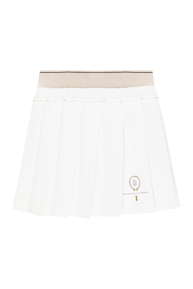 Brunello Cucinelli pleated white techno poplin tennis mini skirt 193801 - photo 1