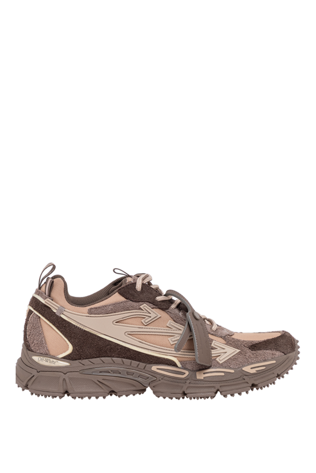 Off-White кроссовки be right back suede в коричневой гамме из замши 193816 - фото 1
