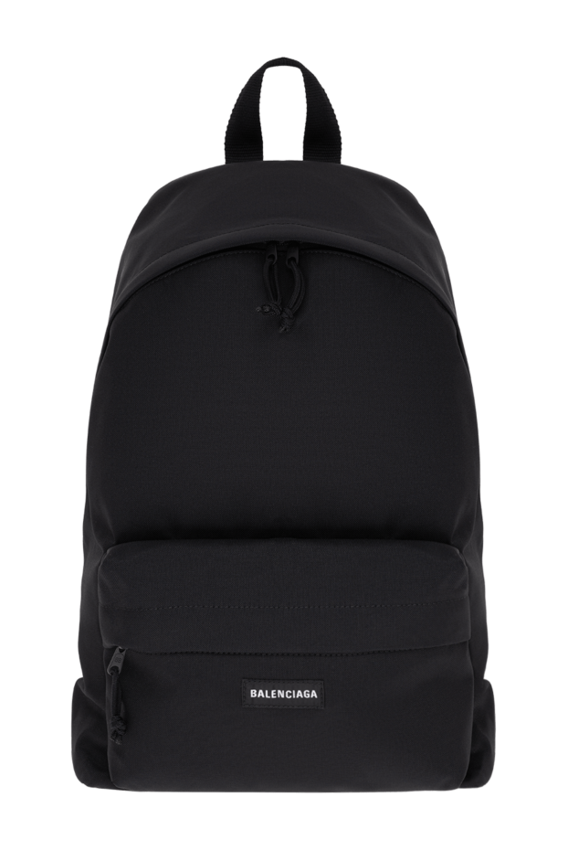 Balenciaga қалтасында мини логотипі бар қара explorer матадан жасалған рюкзак 193920 - фото 1