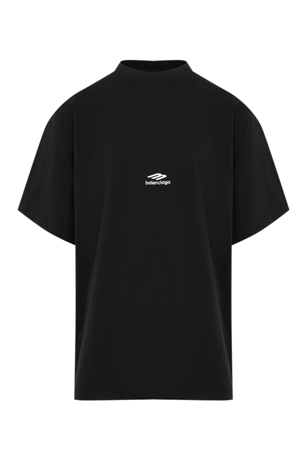 Balenciaga black men's oversized t-shirt with a miniature logo 193927 - photo 1