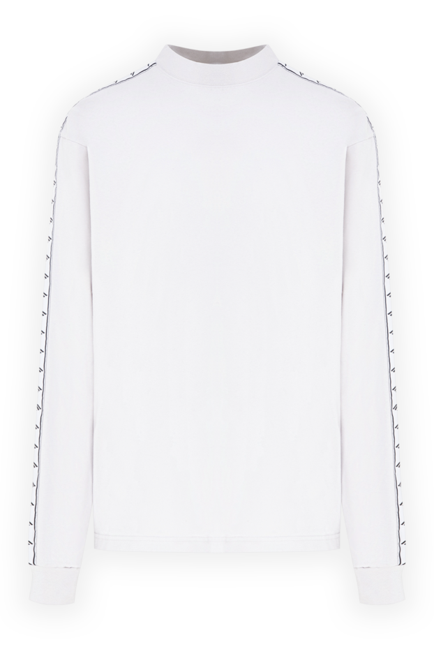 Balenciaga light gray men's oversized long sleeve top with branded stripes on the sleeves 193929 - photo 1