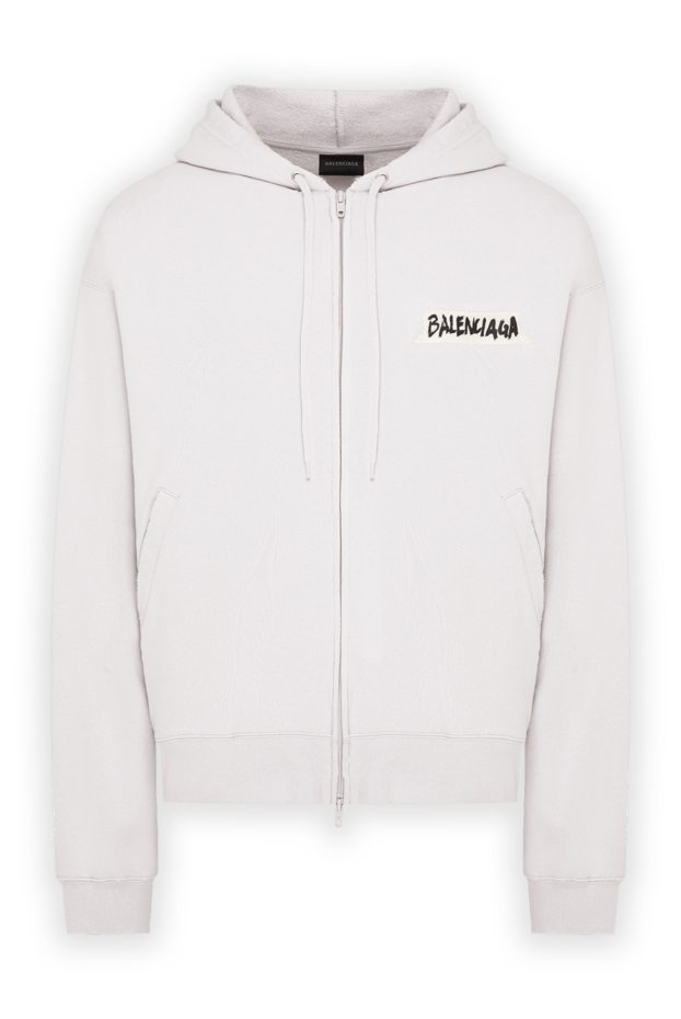 Balenciaga oversized gray zip-up hoodie in vintage dirty white 193939 - photo 1