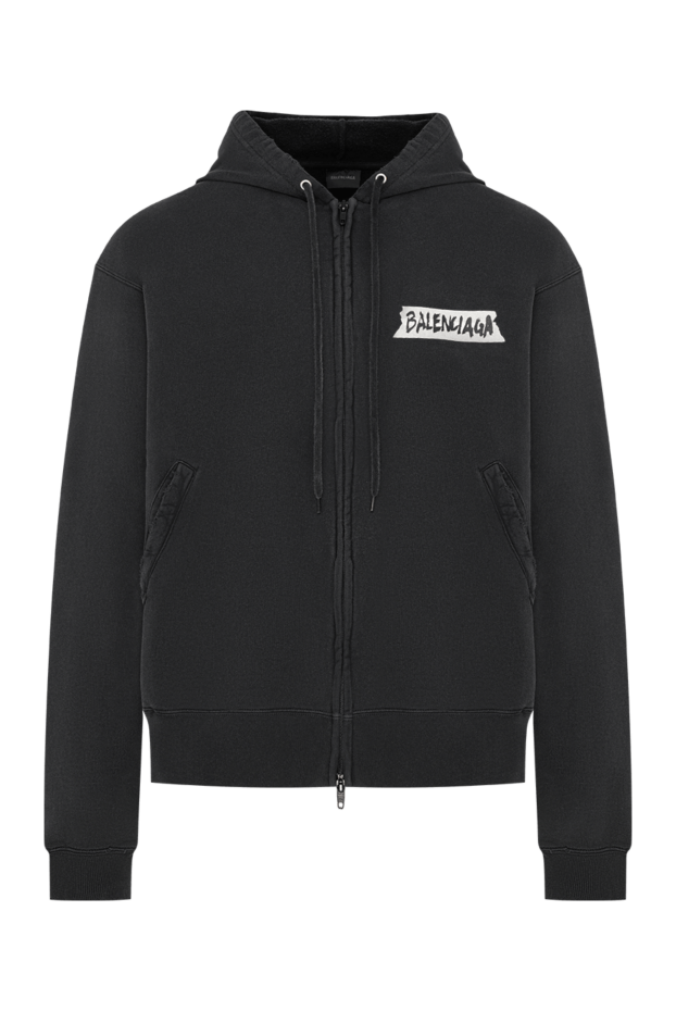 Balenciaga black oversized zip-up hoodie in vintage dirty white 193940 - photo 1