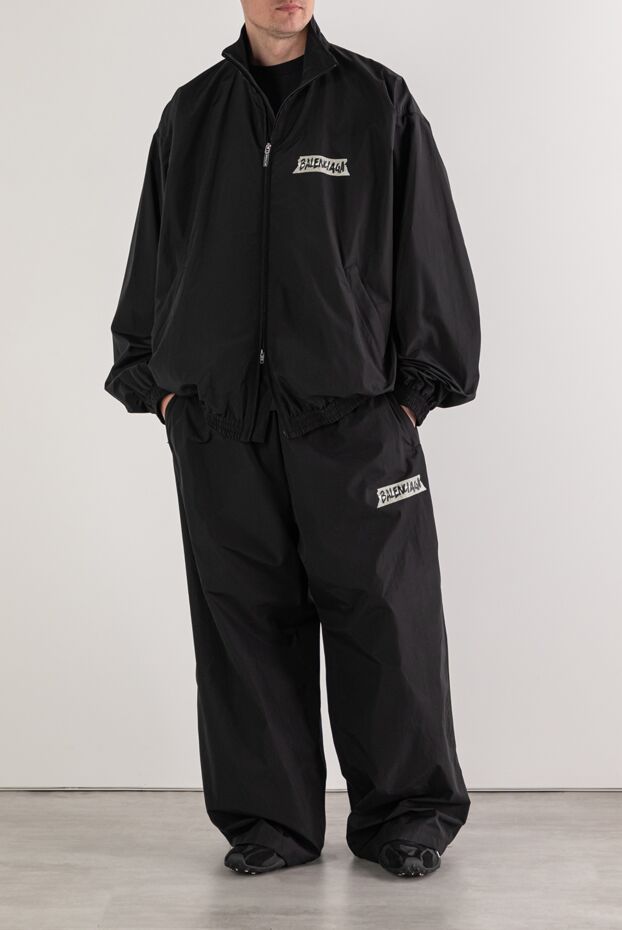 Balenciaga men's oversized tracksuit in black with logo 193947 - photo 2