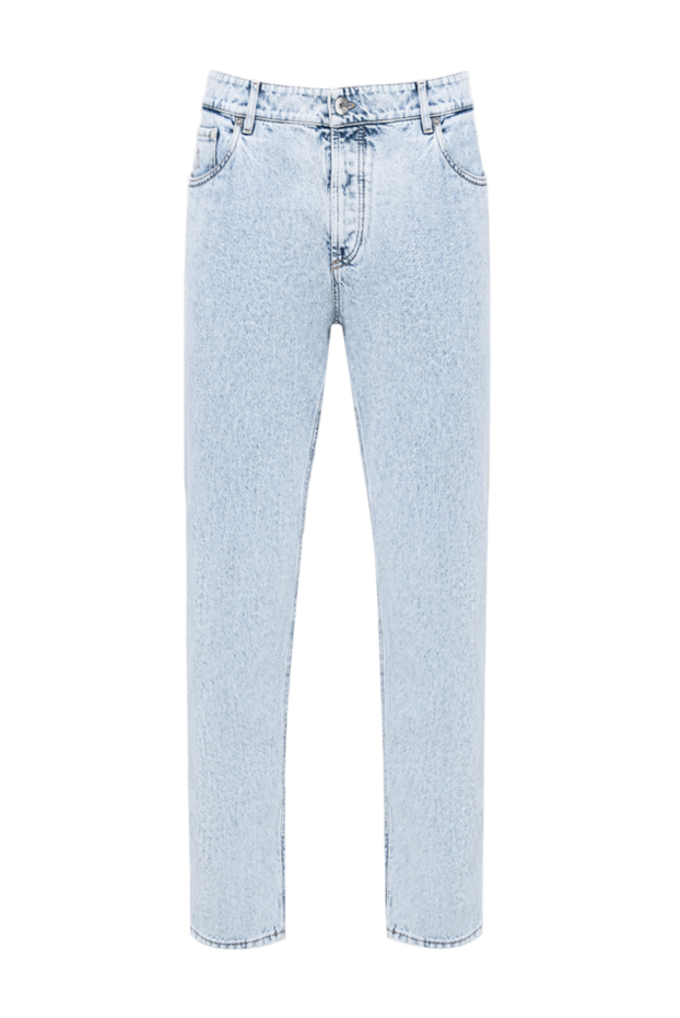 Brunello Cucinelli men's light blue stone wash straight leg jeans 193961 - photo 1