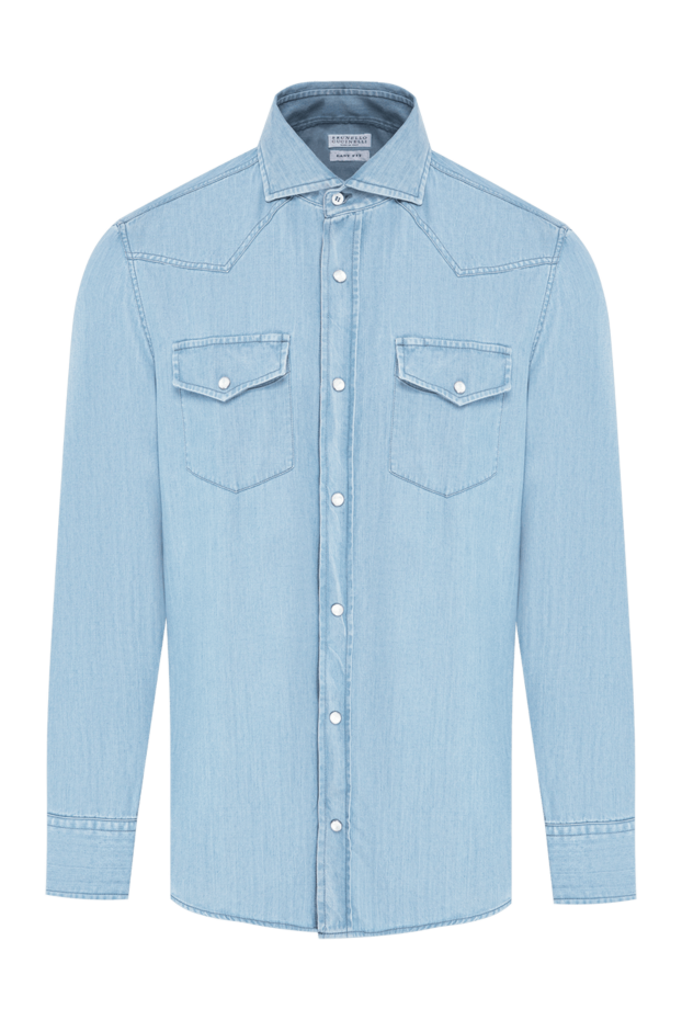 Brunello Cucinelli men's blue denim cowboy shirt 193966 - photo 1