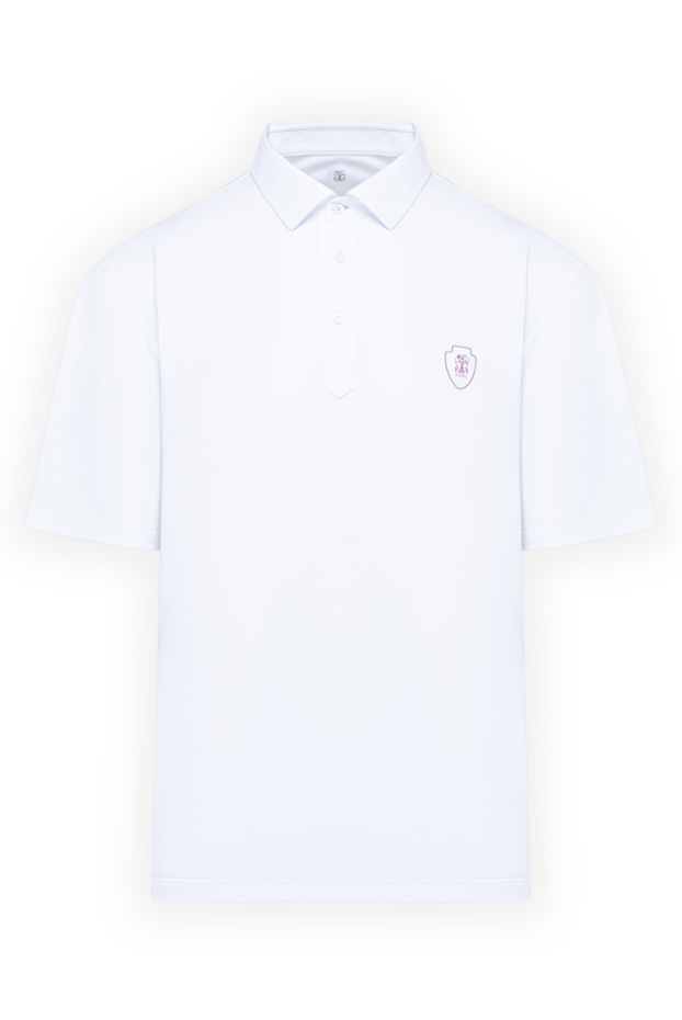 Brunello Cucinelli white polo shirt with a neat shield patch 193968 - photo 1