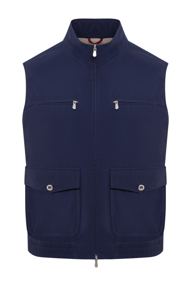 Brunello Cucinelli men's vest in rich dark blue with pockets 193978 - photo 1