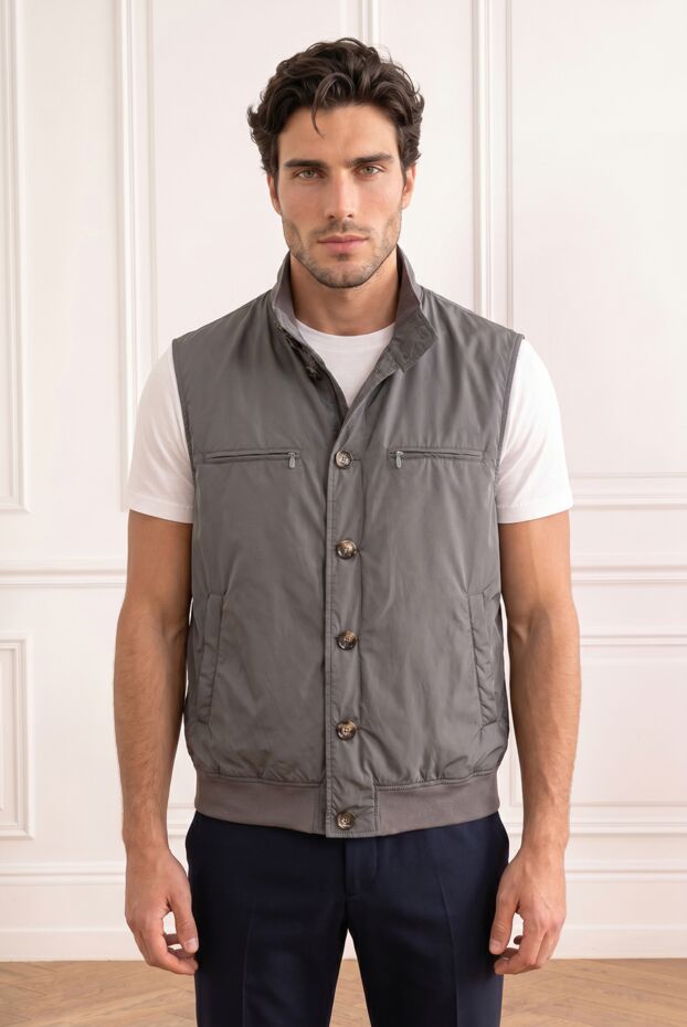 Brunello Cucinelli men's casual gray button-down vest 193979 - photo 1