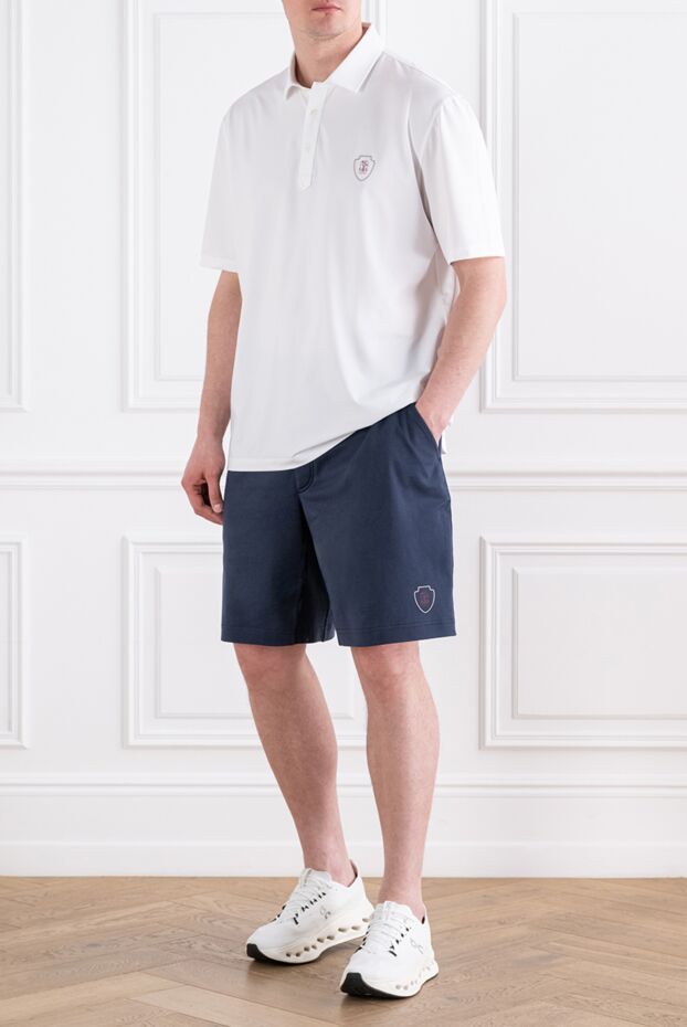 Brunello Cucinelli мужские трикотажные шорты с деликатной вышивкой бренда 193983 - фото 1