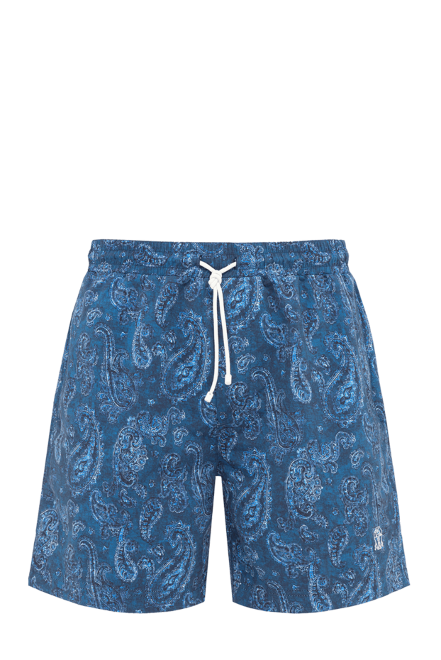 Brunello Cucinelli men's blue paisley swim shorts 193984 - photo 1