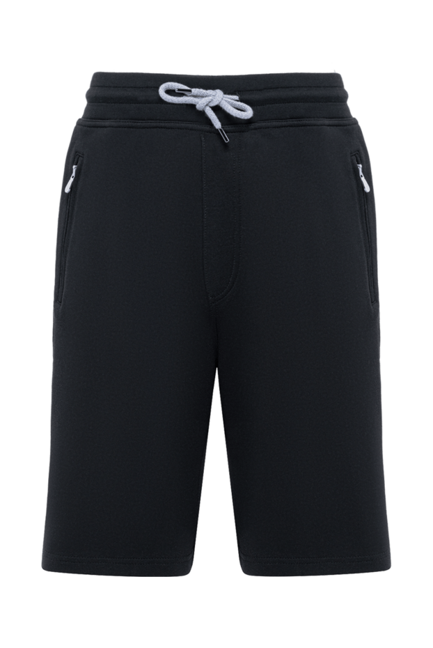 Brunello Cucinelli men's black drawstring sports shorts with pockets 193985 - photo 1
