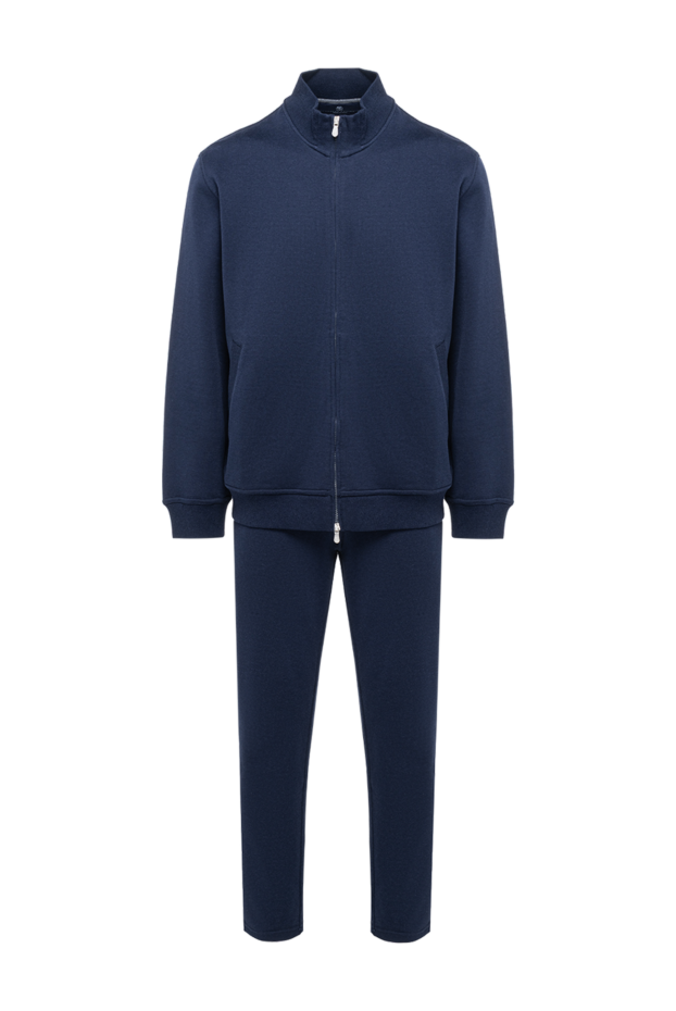 Dark blue straight-cut knit suit - photo 1