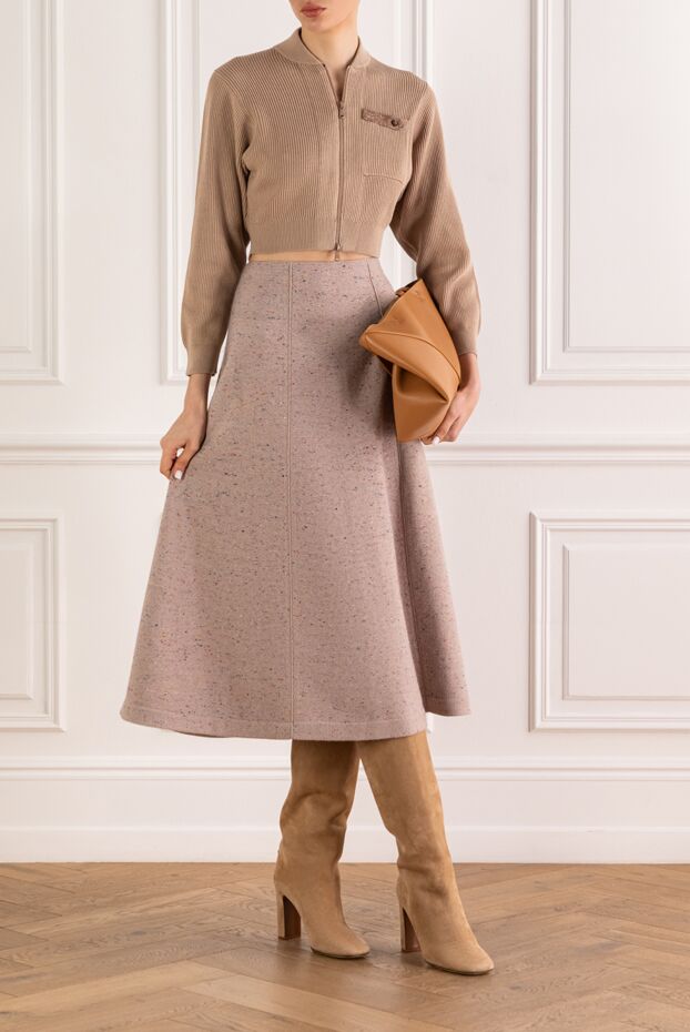 Loro Piana knitted cashmere midi skirt with a melange texture 194017 - photo 2