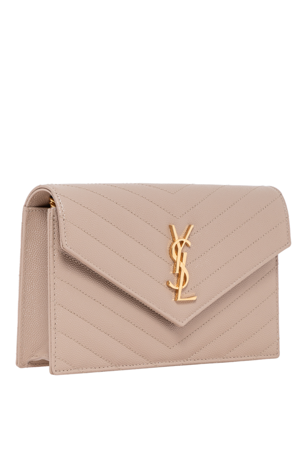 Saint Laurent beige logo chain bag with iconic quilted stitching 194029 - photo 3