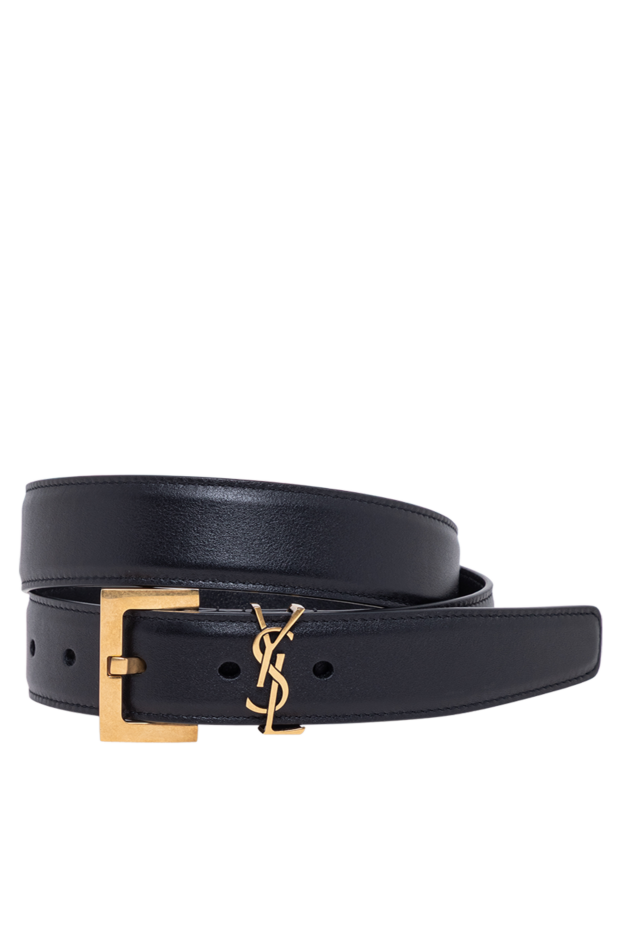 Saint Laurent men's black leather belt with the brand's monogram 194030 - photo 1