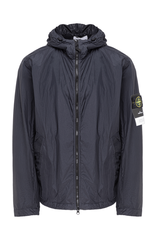 Stone Island blue hooded jacket made of lightweight nylon with a crinkled texture 194049 - photo 1