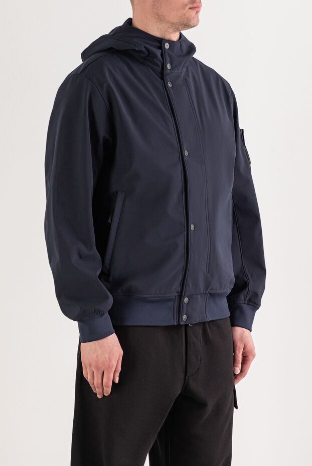 Stone Island синяя куртка с капюшоном из трехслойного материала с водостойкостью 194052 - фото 3