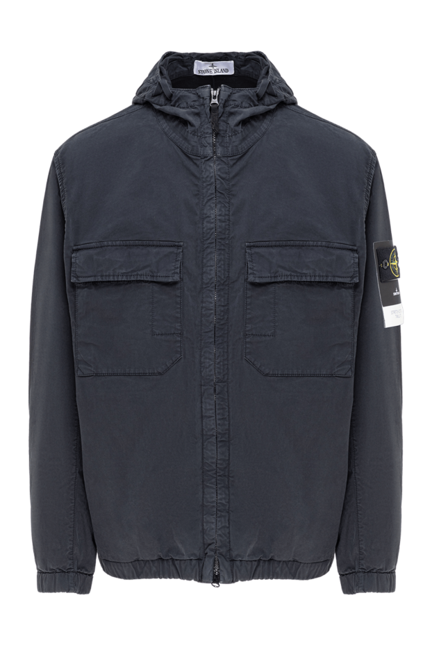 Stone Island blue organic cotton twill hooded jacket 194053 - photo 1