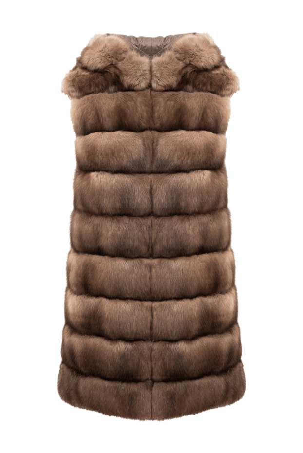 Fabio Gavazzi long sable vest with horizontal layout and hood 194059 - photo 1