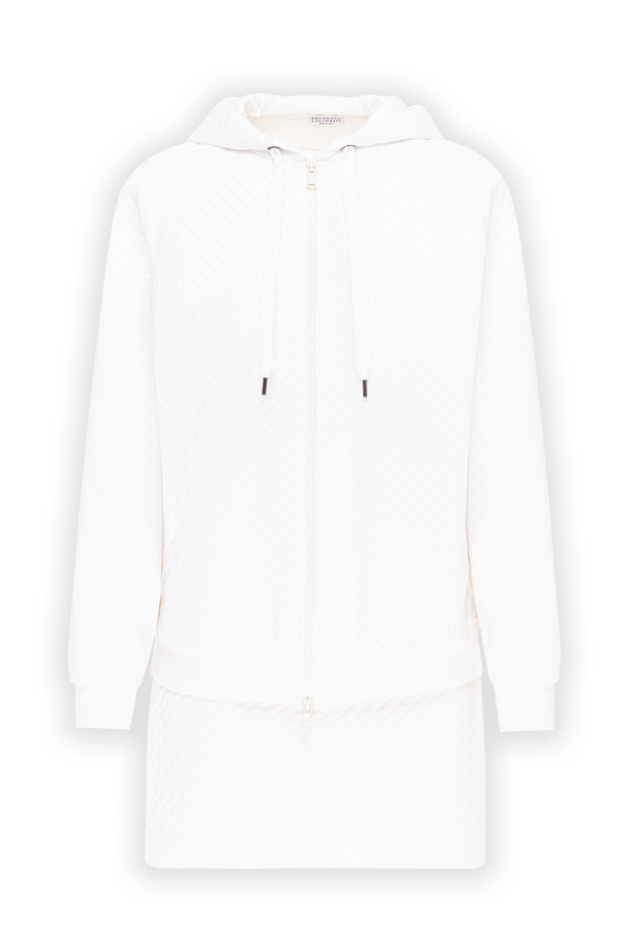 Brunello Cucinelli white suit made of a long tracksuit with a mini skirt 194066 - photo 1