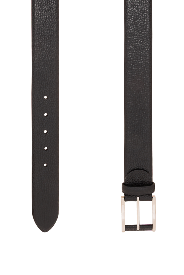 Cesare di Napoli black grained leather belt with rectangular buckle 194089 - photo 3