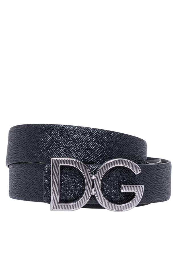 Dolce & Gabbana dg ілмегі бар ерлерге арналған қара текстуралы dauphin былғары белбеуі 194097 - фото 1