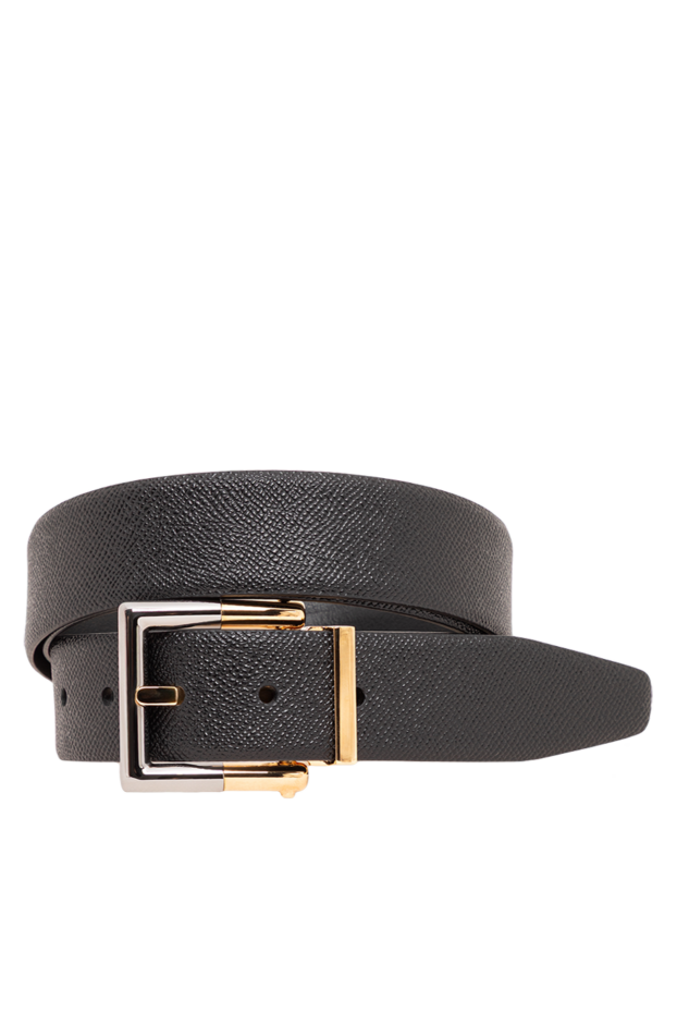 Dolce & Gabbana екі түсті біріктірілген тоқымасы бар түйіршікті қара белдік 194098 - фото 1