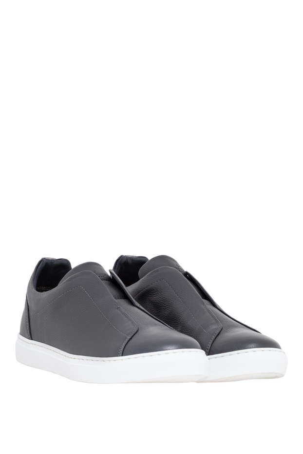 Andrea Ventura premium grained leather slip-ons in dark grey 194145 - photo 3