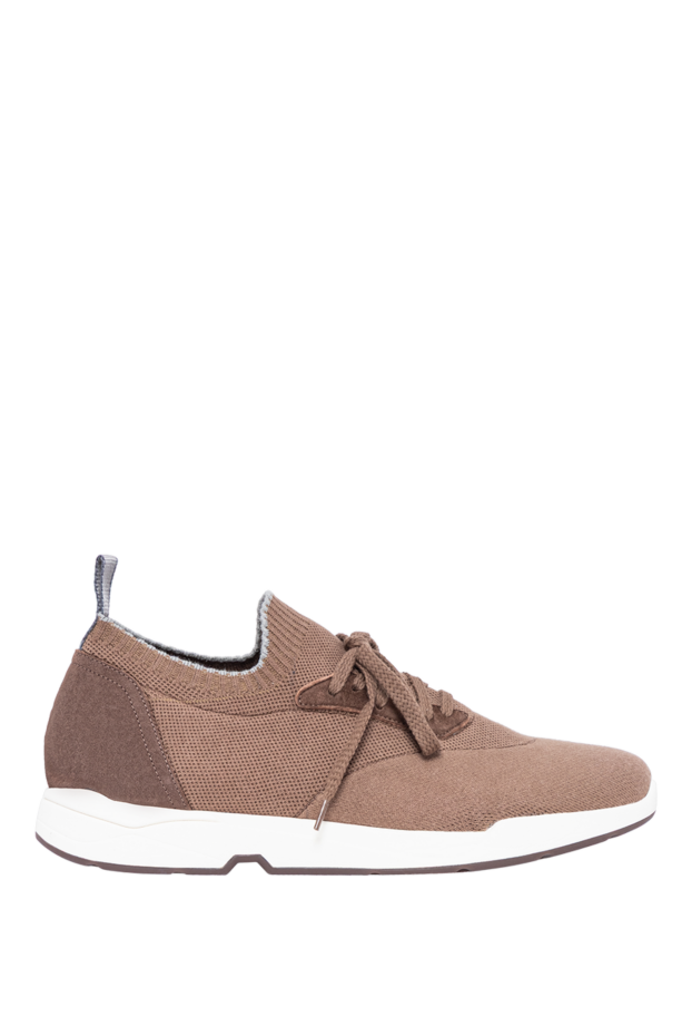 Andrea Ventura men's textile sneakers with brown suede 194157 - photo 1