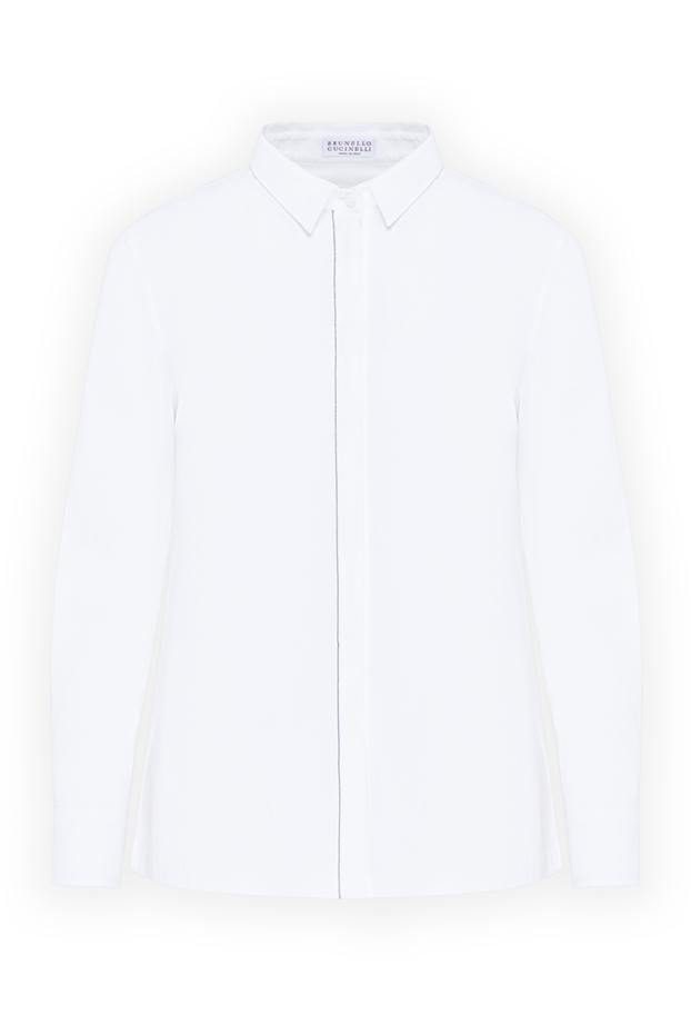 Brunello Cucinelli white women's straight-cut button-down shirt 194162 - photo 1