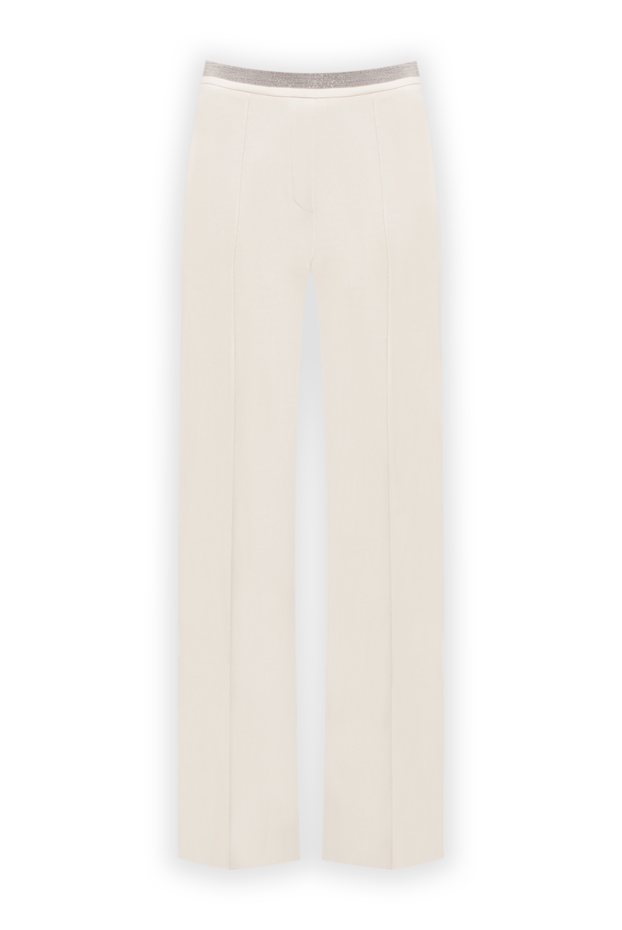 D.Exterior women's white classic trousers with a sparkling belt 194177 - photo 1