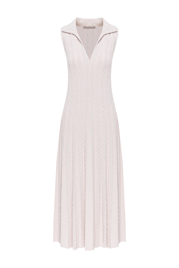 D.Exterior beige knitted sleeveless polo neck midi dress 194190 - photo 1