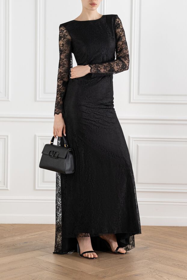 D.Exterior black evening dress made of exquisite floral lace 194199 - photo 2