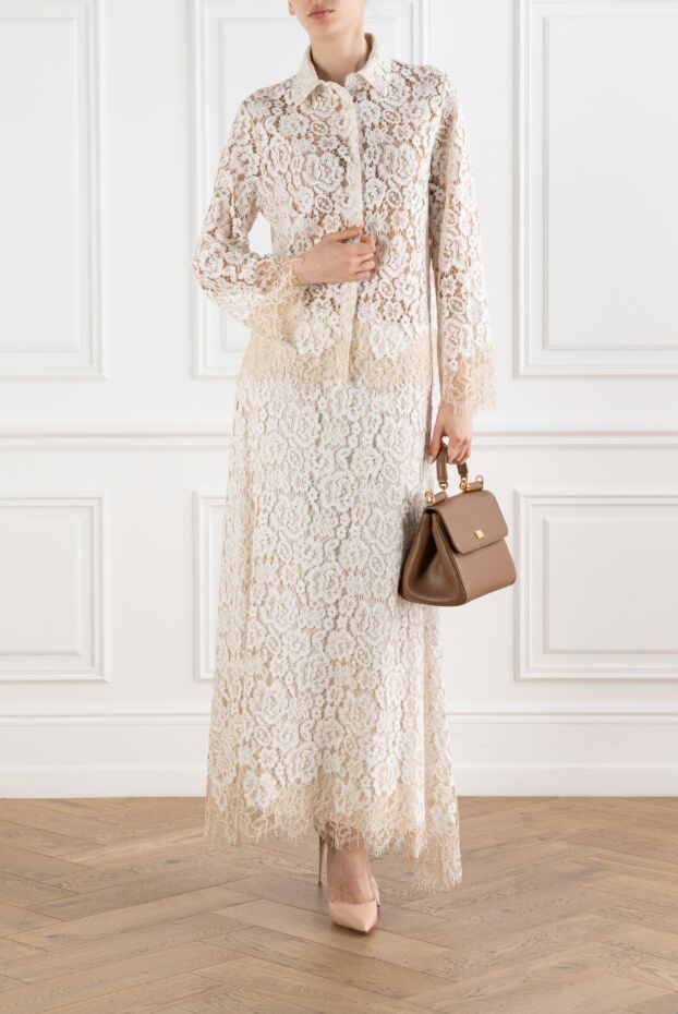 D.Exterior a suit with a maxi skirt made of intricate white lace 194201 - photo 2